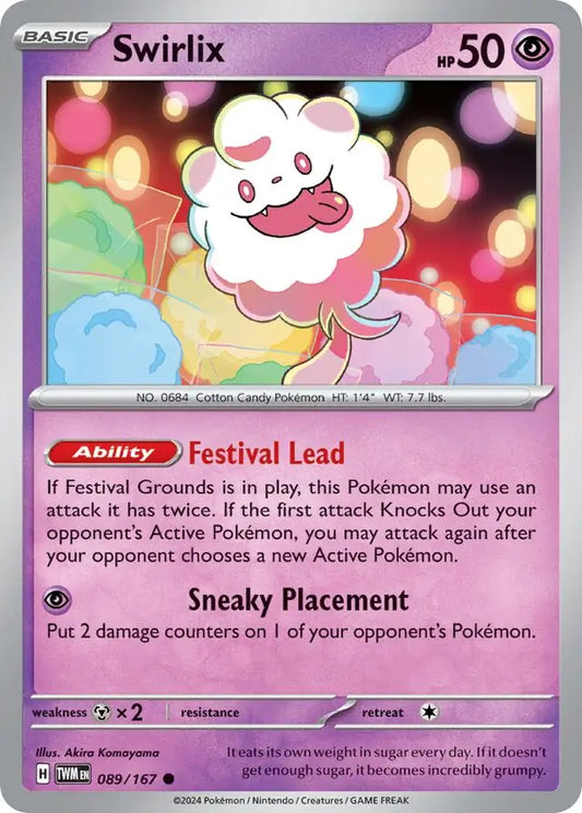 089/167 Swirlix Twilight Masquerade Pokémon Card