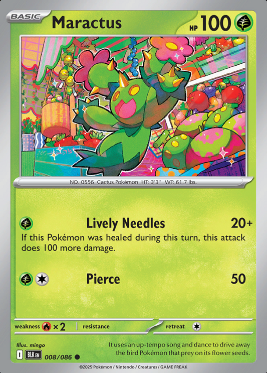 008/086 Maractus Black Bolt Pokémon Card