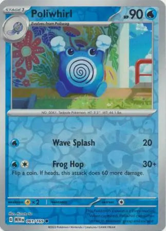 061/165 Poliwhirl Reverse Holo 151 Pokémon Card