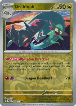 072/131 Drakloak Reverse Holo Prismatic Evolutions Pokémon Card