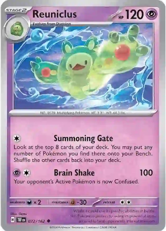 072/162 Reuniclus Scarlet & Violet Temporal Forces Pokémon Card