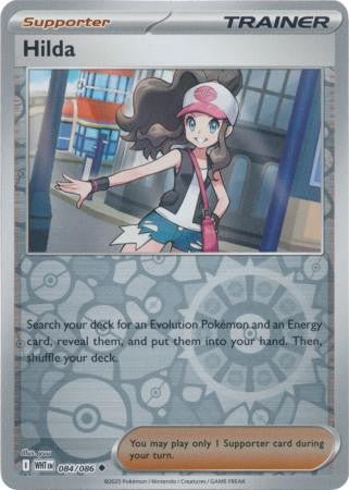 084/086 Hilda Reverse Holo White Flare Pokémon Card
