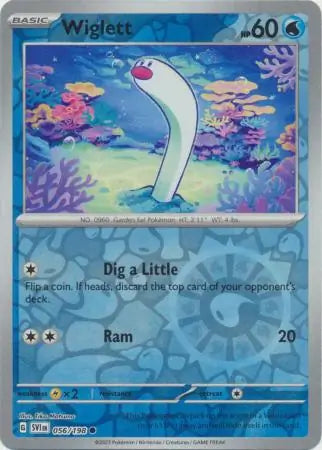 056/198 Wiglett Reverse Holo Scarlet & Violet Base Set Pokémon Card