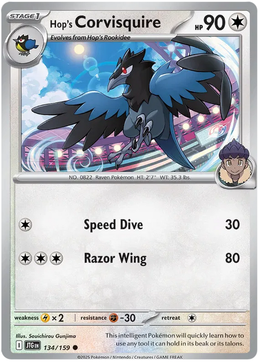 134/159 Hop's Corvisquire Journey Together Pokémon Card