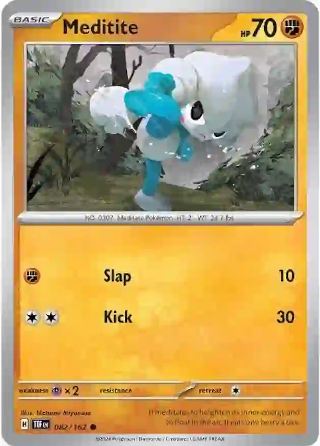 082/162 Meditite Scarlet & Violet Temporal Forces Pokémon Card