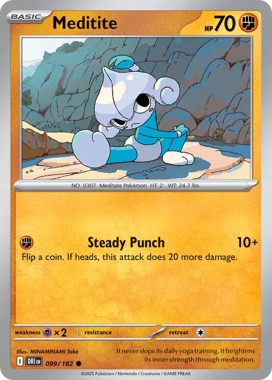 099/182 Meditite Destined Rivals Pokémon Card