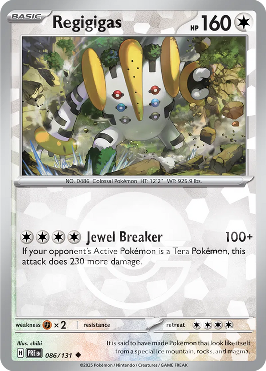 086/131 Regigigas Poke Ball Holo Prismatic Evolutions Pokémon Card