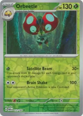 012/182 Orbeetle Reverse Holo Paradox Rift Pokémon Card