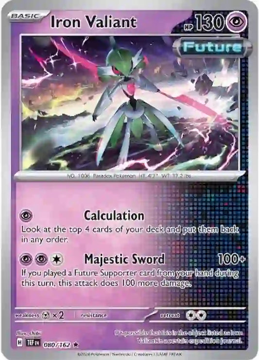 080/162 Iron Valiant Scarlet & Violet Temporal Forces Pokémon Card