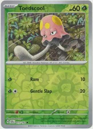 017/142 Toedscool Reverse Holo Stellar Crown Pokémon Card