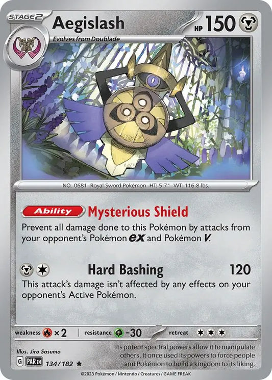 134/182 Aegislash Paradox Rift Pokémon Card