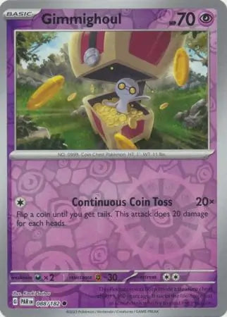 088/182 Gimmighoul Reverse Holo Paradox Rift Pokémon Card
