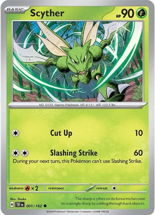 001/162 Scyther Temporal Forces Pokémon Card
