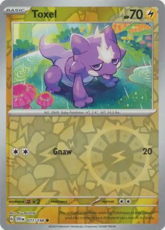 071/198 Toxel Reverse Holo Scarlet & Violet Base Set Pokémon Card
