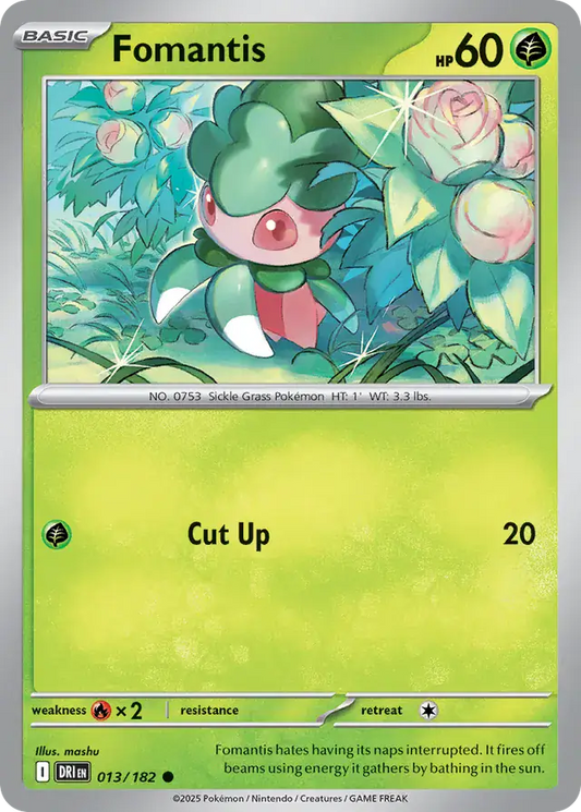 013/182 Fomantis Destined Rivals Pokémon Card