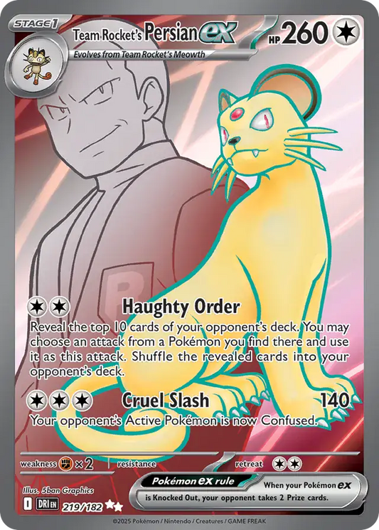 219/182 Team Rocket's Persian ex Destined Rivals Pokémon Card