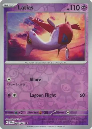 067/162 Latias Reverse Holo Temporal Forces Pokémon Card