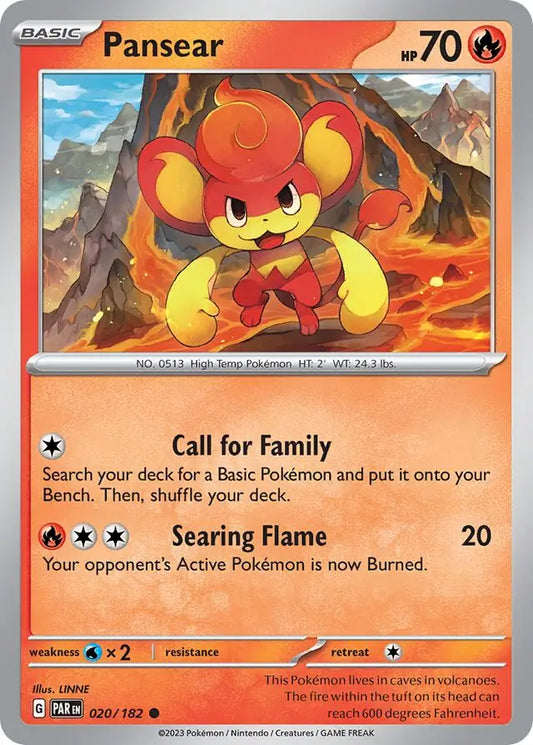 020/182 Pansear Paradox Rift Pokémon Card