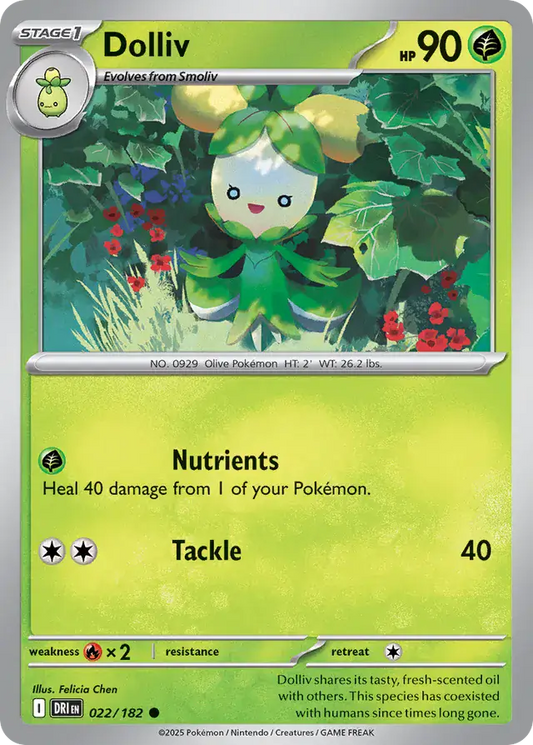 022/182 Dolliv Destined Rivals Pokémon Card