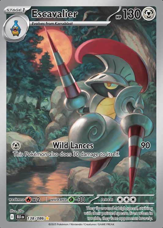 138/086 Escavalier Illustration Rare Black Bolt Pokémon Card