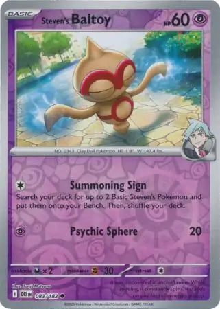 083/182 Steven's Baltoy Reverse Holo Destined Rivals Pokémon Card