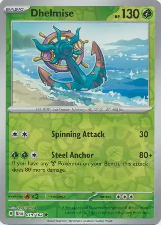019/162 Dhelmise Reverse Holo Temporal Forces Pokémon Card