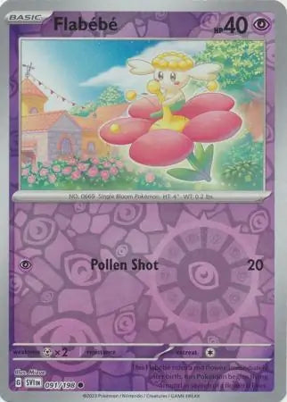 091/198 Flabebe Reverse Holo Scarlet & Violet Base Set Pokémon Card
