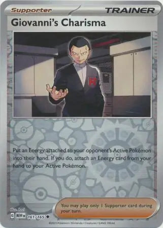 161/165 Giovanni's Charisma Reverse Holo 151 Pokémon Card