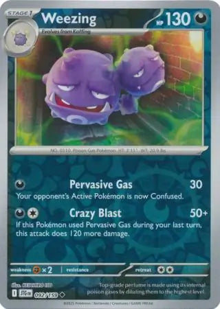 092/159 Weezing Reverse Holo Journey Together Pokémon Card
