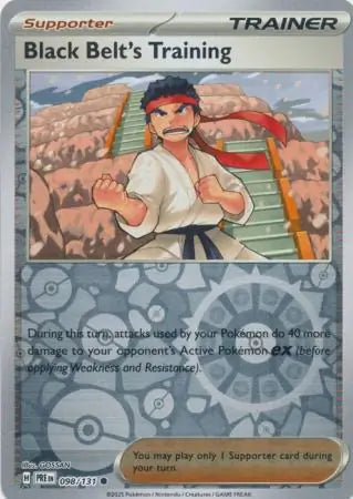 098/131 Black Belt's Training Reverse Holo Prismatic Evolutions Pokémon Card