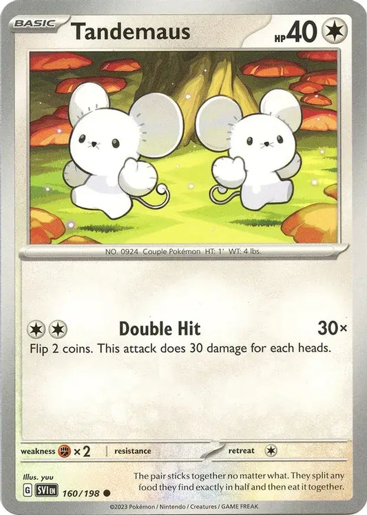 160/198 Tandemaus Scarlet & Violet Base Set Pokémon Card