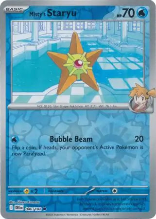 046/182 Misty's Staryu Reverse Holo Destined Rivals Pokémon Card