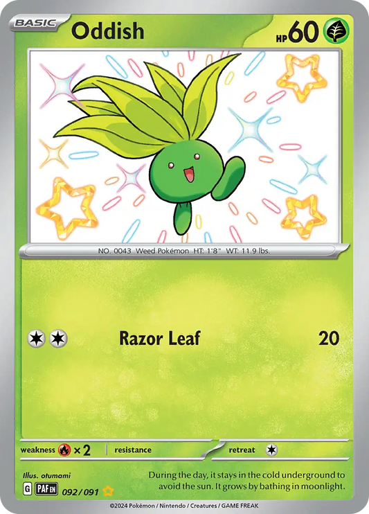 092/091 Oddish Paldean Fates Pokémon Card