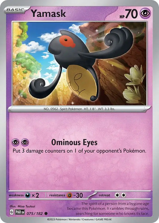 075/182 Yamask Paradox Rift Pokémon Card