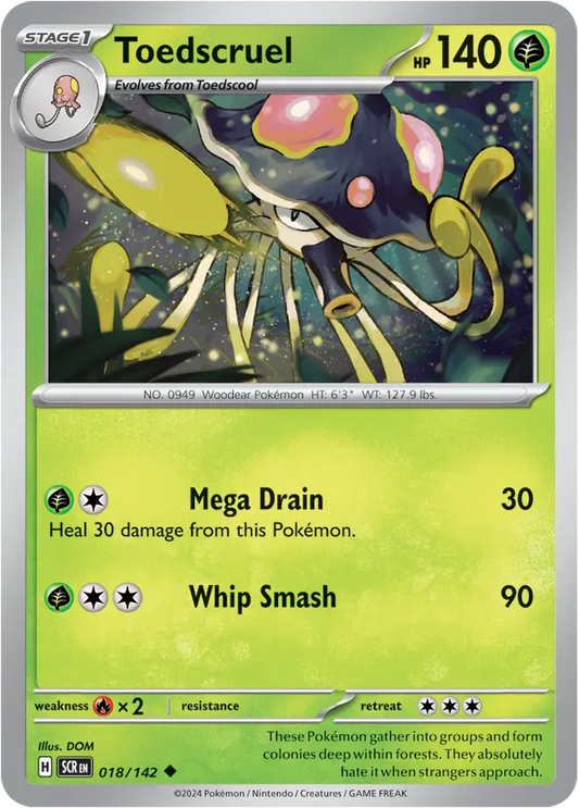 018/142 Toedscruel Stellar Crown Pokémon Card