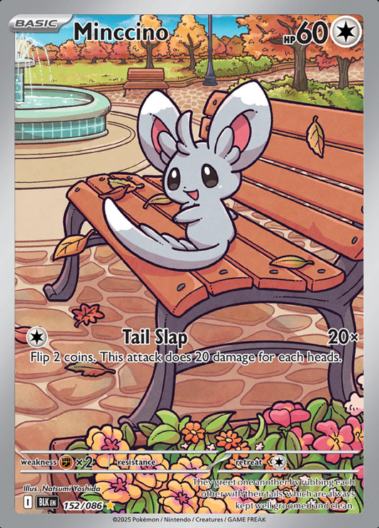 152/086 Minccino Illustration Rare Black Bolt Pokémon Card