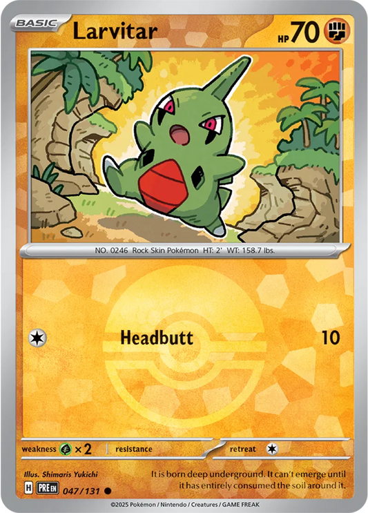 047/131 Larvitar Poke Ball Holo Prismatic Evolutions Pokémon Card