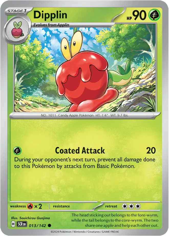 013/142 Dipplin Stellar Crown Pokémon Card