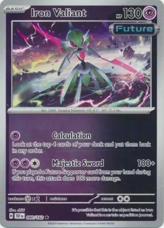 080/162 Iron Valiant Reverse Holo Temporal Forces Pokémon Card