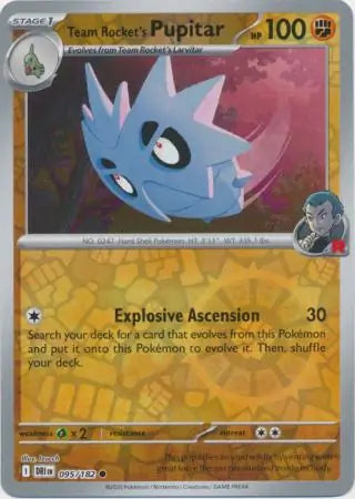 095/182 Team Rocket's Pupitar Reverse Holo Destined Rivals Pokémon Card