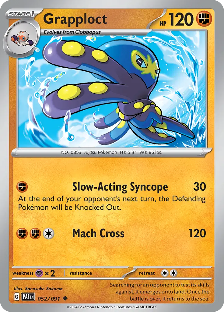 052/091 Grapploct Paldean Fates Pokémon Card