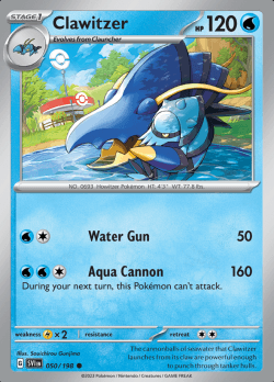 050/198 Clawitzer Scarlet & Violet Base Set Pokémon Card