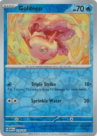 118/165 Goldeen Reverse Holo 151 Pokémon Card