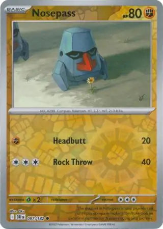 097/182 Nosepass Reverse Holo Destined Rivals Pokémon Card