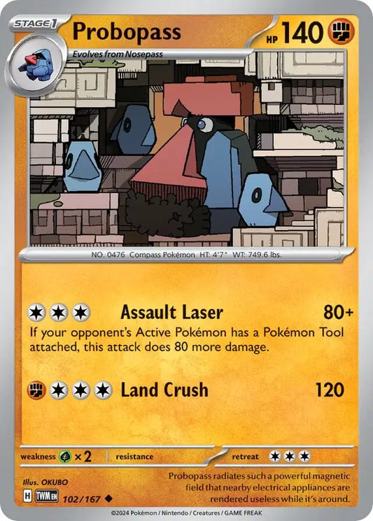 102/167 Probopass Twilight Masquerade Pokémon Card