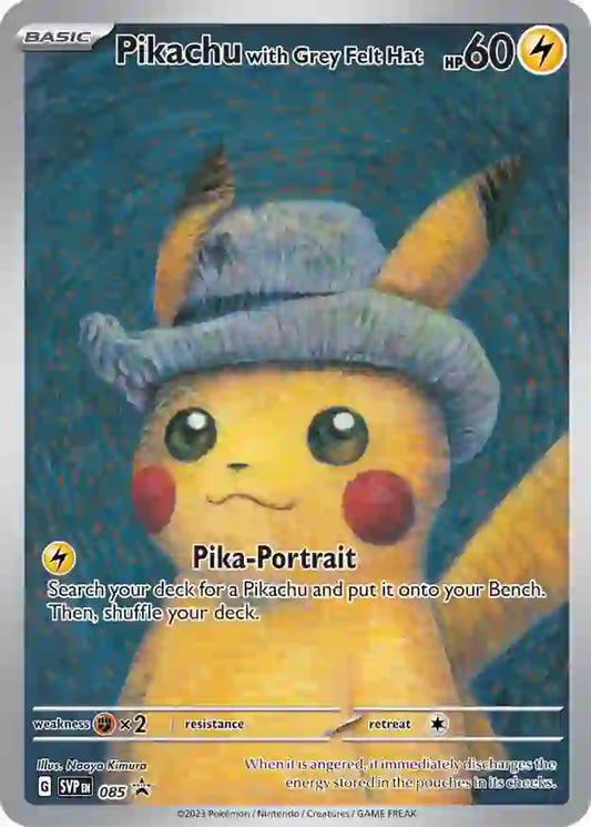 085 Pikachu With Grey Felt Hat Black Star Promo Pokémon Card