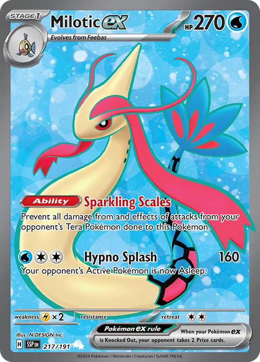 217/191 Milotic ex Surging Sparks Pokémon Card