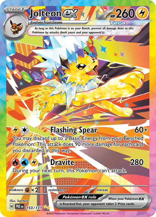 153/131 Jolteon ex Prismatic Evolutions Pokémon Card