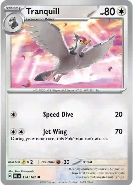 134/162 Tranquill Scarlet & Violet Temporal Forces Pokémon Card