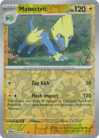 076/182 Manectric Reverse Holo Destined Rivals Pokémon Card
